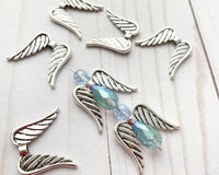 Fairy Wings or Guardian Angel Wings Spacer Beads Large Silver Metal Spacer Beads 0EVE1025