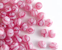 6mm Fire Polished Pink Striped Glass Beads 00EVE450