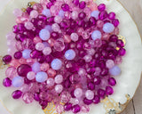 "Exotic Orchid" Purple & Pink Mixed Lot Czech Fire Polished Faceted Round Bead Soup Unique Purple Shades 6mm 8mm 10mm Glass Beads 0EVEML19