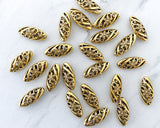 Large Antique Gold Spacer Beads Oval Shaped Floral Filigree Carved Hollow Metal Beads with Large Holes for Beading Jewelry Crafts 0EVE1388-4