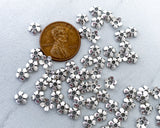 Floral Bead Caps 6mm Antique Silver Metal Small Flower Spacers Bulk Buy Option 0EVE1386