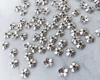 Floral Bead Caps 6mm Antique Silver Metal Small Flower Spacers Bulk Buy Option 0EVE1386