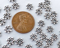 Spacer Beads Antique Silver Flat Snowflake 7mm Metal Spacers Fits 8mm Bulk Buy Option 0EVE1358