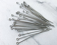 304 Stainless Steel Eye Pins 1 5/8" 21 Gauge Wire - Durable Resistant to Corrosion and Oxidation 0EVE1384