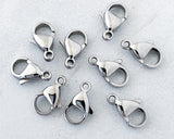 304 Stainless Steel Lobster Clasp Silver Tone 12mm Jewelry Findings Necklace Clasp Corrosion and Oxidation Resistant 0EVE1382