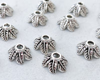 Beads Caps 11mm Floral Leaf Spacer Beads Fits 12mm to 14mm Antique Silver 2mm Large Hole Bead Caps Beading Supplies Jewelry Making 0EVE1387