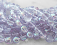 8mm Druk Bead Light Purple AB Alexandrite Smooth Round Glass 0EVE2750