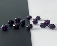 6x8mm Rondelle Beads Deep Purple Czech Glass Fire Polished Beads 0EVE1562