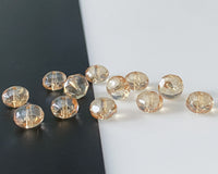 6x8mm Rondelle Beads Champagne / Golden Beige Czech Glass Fire Polished Beads 0EVE1631