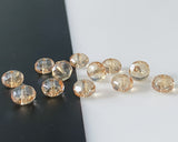 6x8mm Rondelle Beads Champagne / Golden Beige Czech Glass Fire Polished Beads 0EVE1631