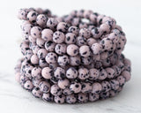 Speckled Egg Beads 6mm Round Druk Bead Matte Pastel Purple Thistle with Black Speckles 0EVE1990