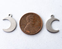 304 Stainless Steel Moon Charms Silver Half Moon Corrosion and Oxidation Resistant 0EVE1518