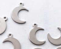 304 Stainless Steel Moon Charms Silver Half Moon Corrosion and Oxidation Resistant 0EVE1518