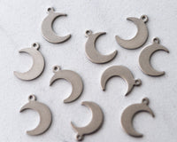 304 Stainless Steel Moon Charms Silver Half Moon Corrosion and Oxidation Resistant 0EVE1518