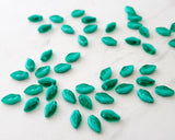 10x6mm Side Drilled Leaf Beads Mint Green and Emerald Green Czech Glass Semi Opaque Czech Pressed Glass Leaves 0EVE1886