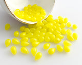 6x9mm Lemon Yellow Side Drilled Teardrop Czech Glass Smooth Pressed Glass Drop Bead 0EVE2716