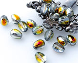 Crystal Teardrop Beads 11x8mm Crystal Marea Drops Vertically Drilled Centers Pressed Glass Drops IABC-11X8PGDC-CMA