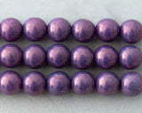 8mm Druk Beads Opaque Purple Luster Czech Glass Round Beads 0EVE2687