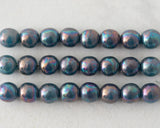 6mm Round Czech Glass Druk Beads Ocean Blue Gray Nebula Opaque Blue Gray with Pearlized Rainbow Finish Nautical Beads 0EVE2712