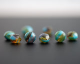 6x8mm Rondelle Beads Colorful Mixed Blue Green Topaz Purple Czech Glass Fire Polished Beads 0EVE1421