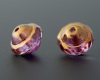 Saturn Beads / Orbit Beads 8x10mm Czech Glass Pink and Gold Beads 0EVE1449