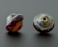 Saturn Beads / Orbit Beads 8x10mm Czech Glass Dark Amethyst Purple with Patina Picasso Finish 0EVE1447