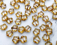 8mm Star Beads Clear Picasso Edge Table Cut Czech Glass 0EVE1453